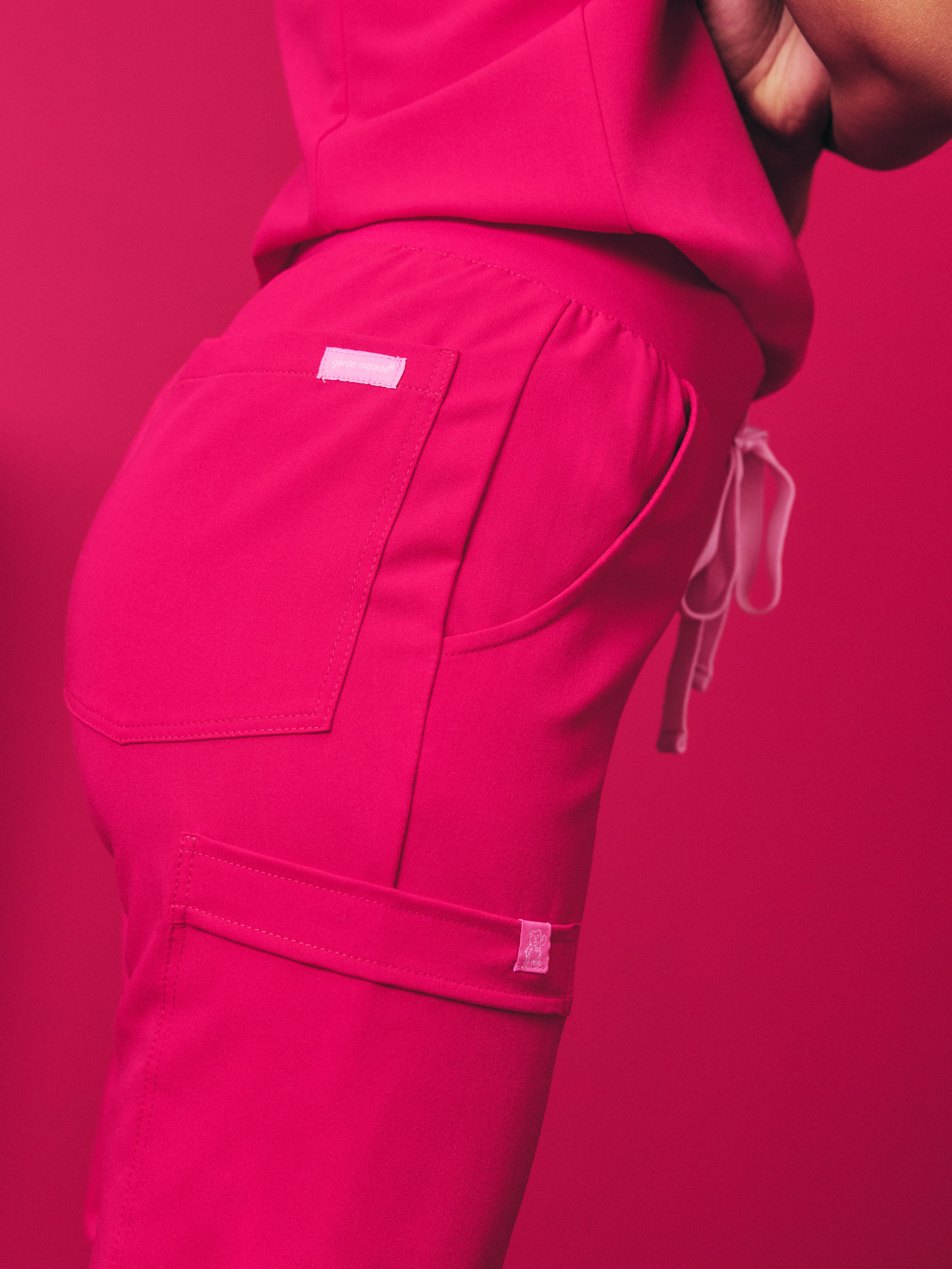 DEMI RE-GARDE™ - VIBRANT FUCHSIA - Jogger Scrub Pants - SILVADUR™ - Image 2