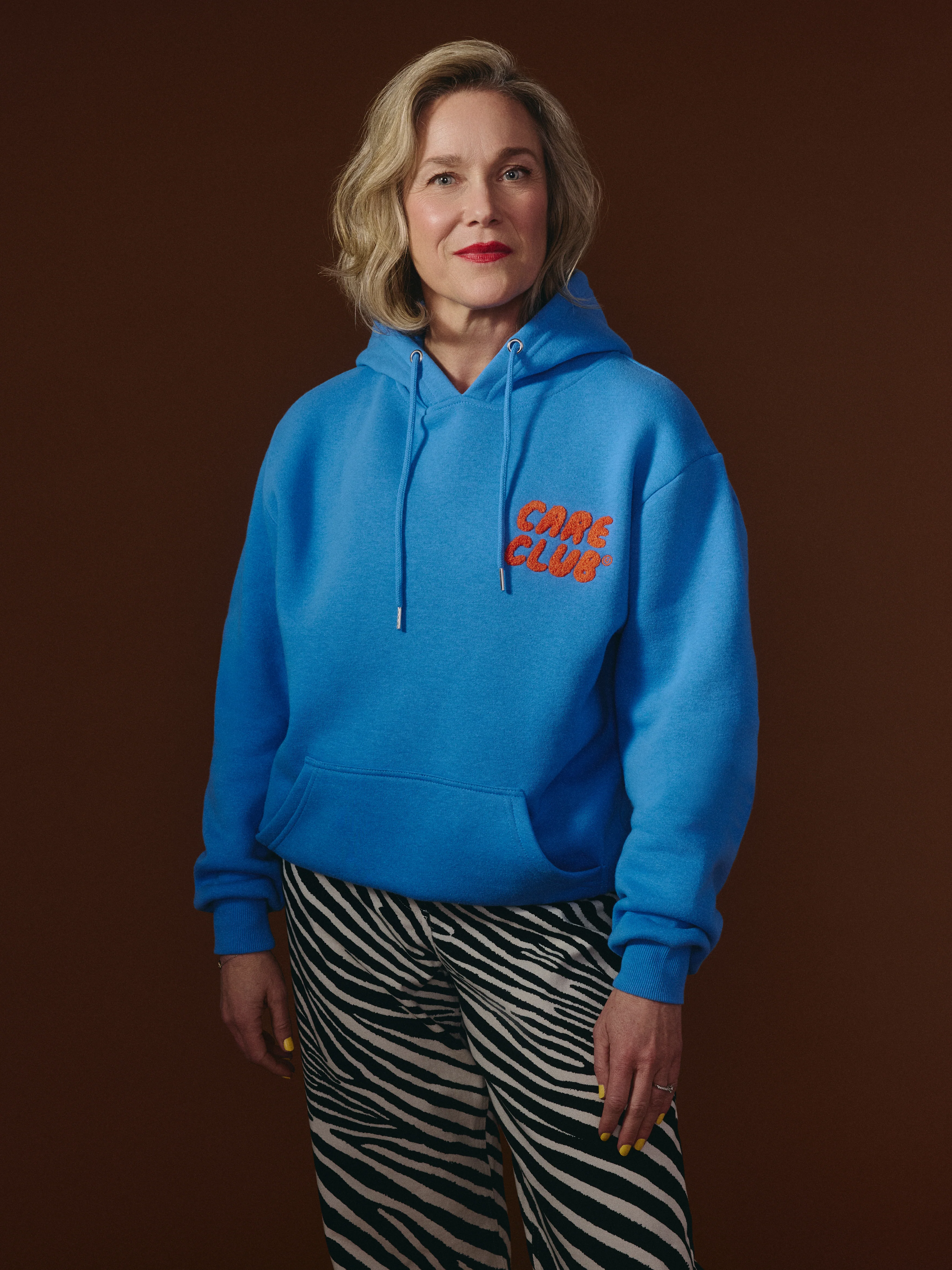 G-M x Pony - Hoodie Blue - Pocket ''Care Club'' - Image 2