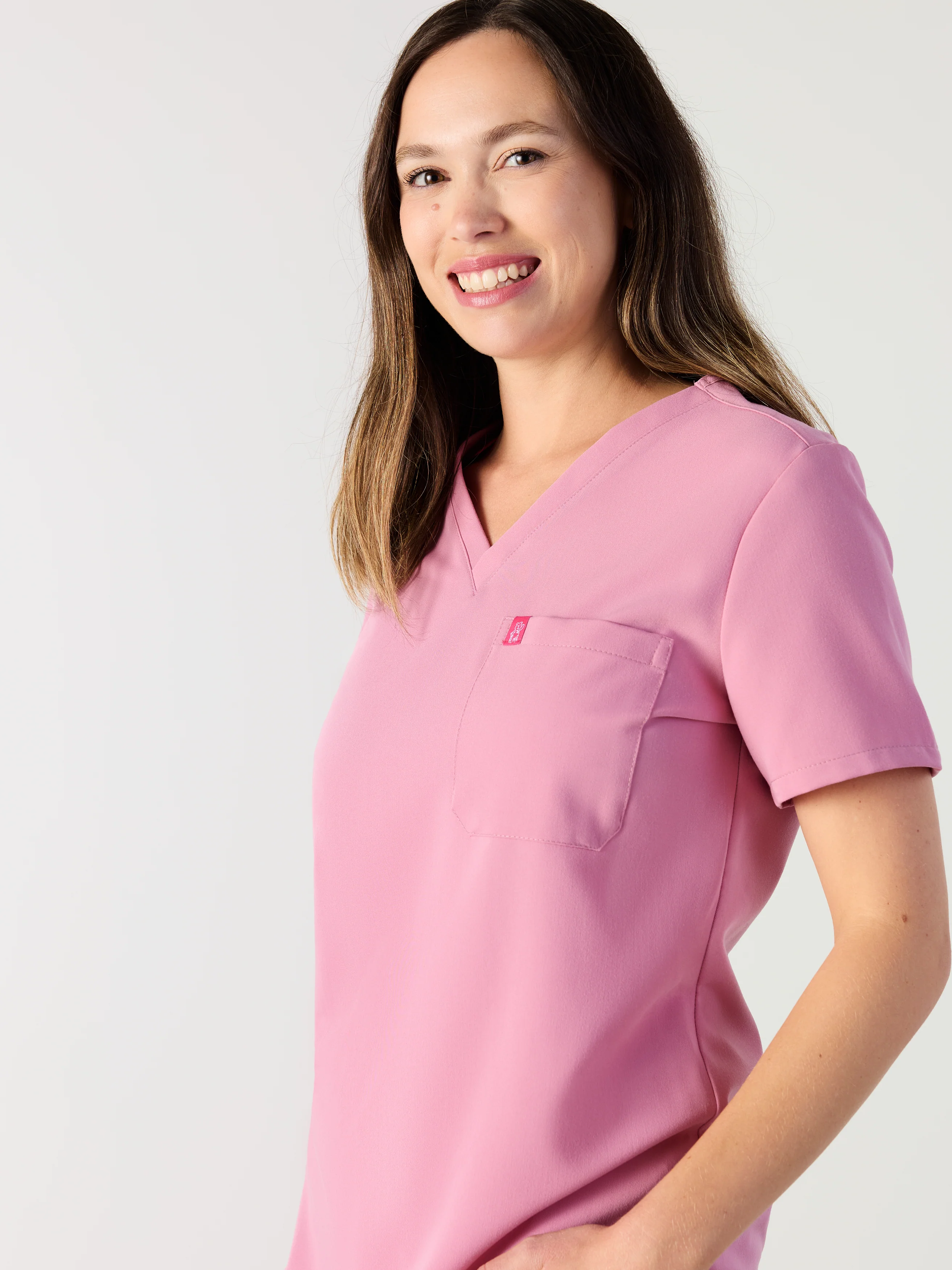 GABRIELLE RE-GARDE™ - HOPEFUL PINK - One Pocket Scrub Top - SILVADUR™ - Final Sale - Image 2