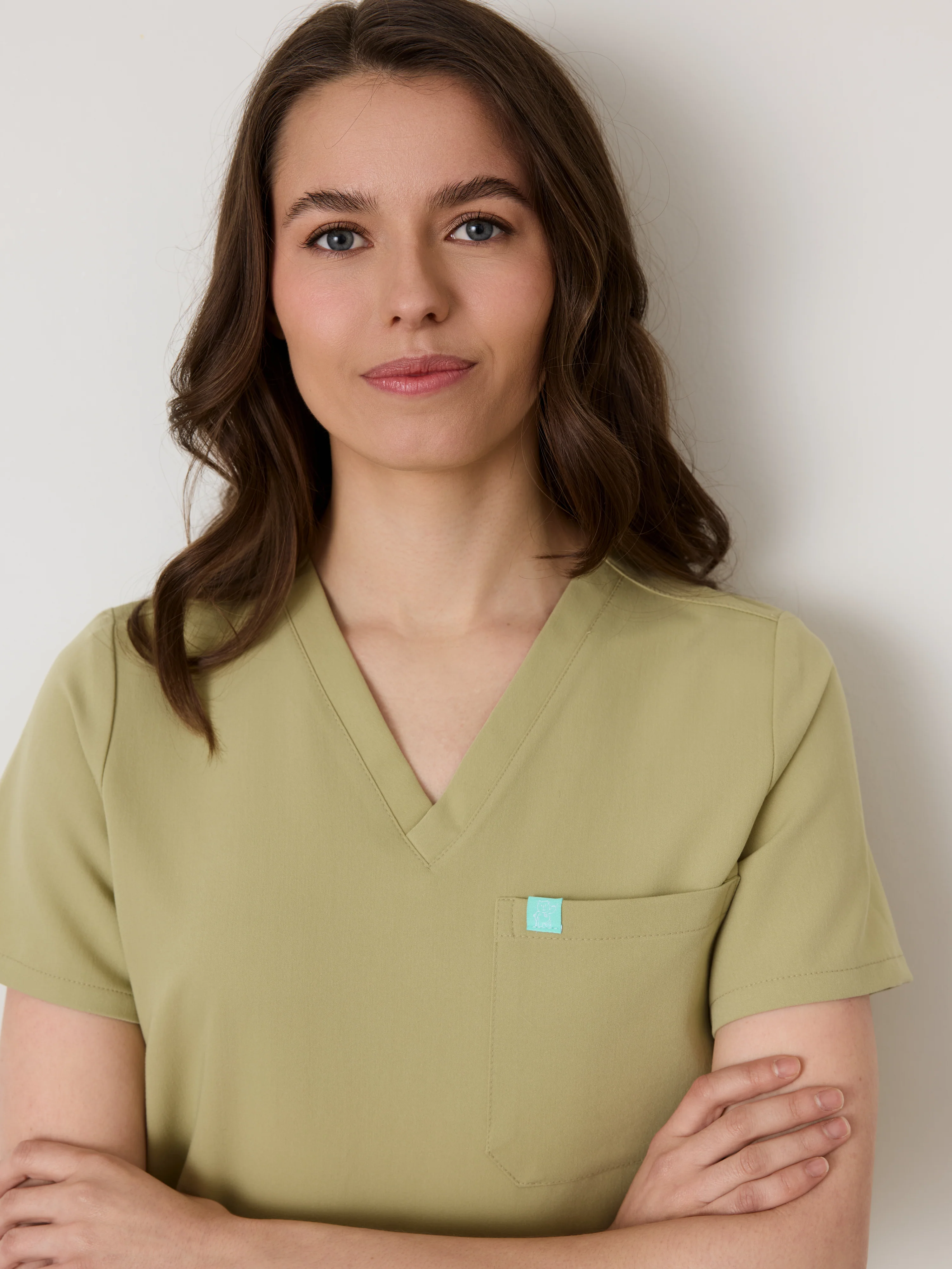 GABRIELLE RE-GARDE™ - SAGE - One Pocket Scrub Top - SILVADUR™ - Final Sale - Image 2