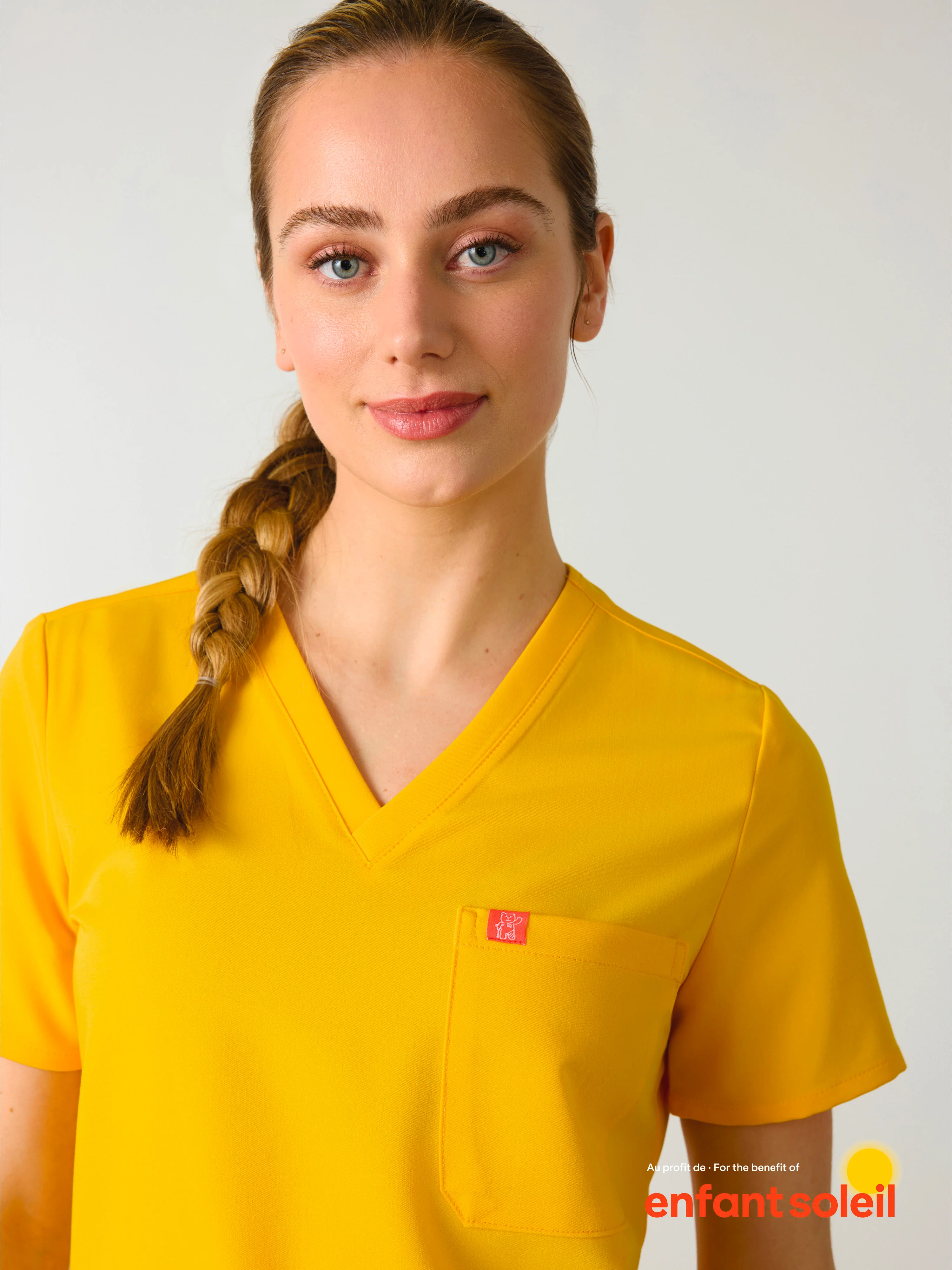 GABRIELLE RE-GARDE™ - SUNSHINE YELLOW - One Pocket Scrub Top - SILVADUR™ - Image 2