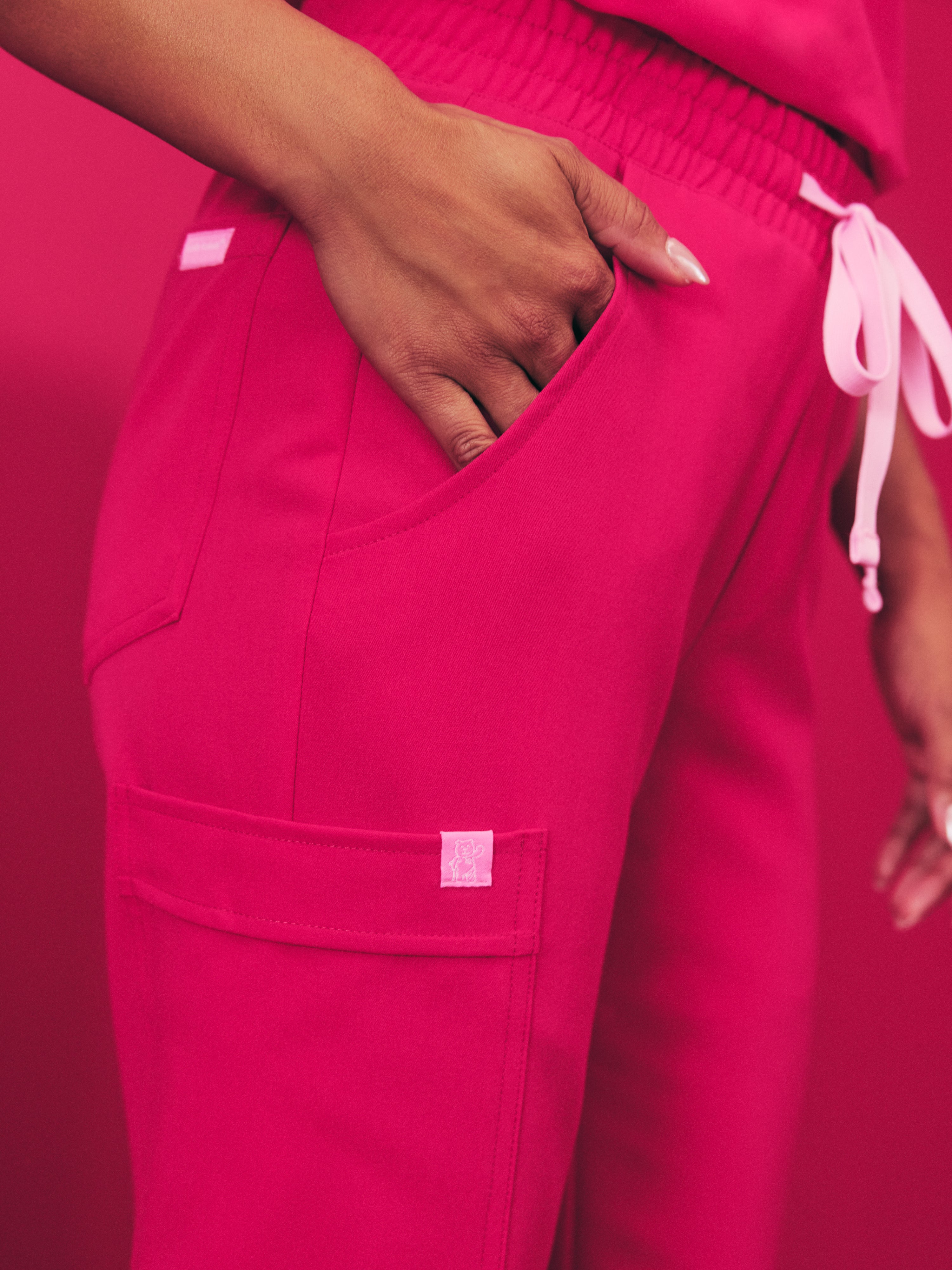 JULIETA RE-GARDE™ - VIBRANT FUCHSIA - Straight Cut Scrub Pants - SILVADUR™ - Image 2