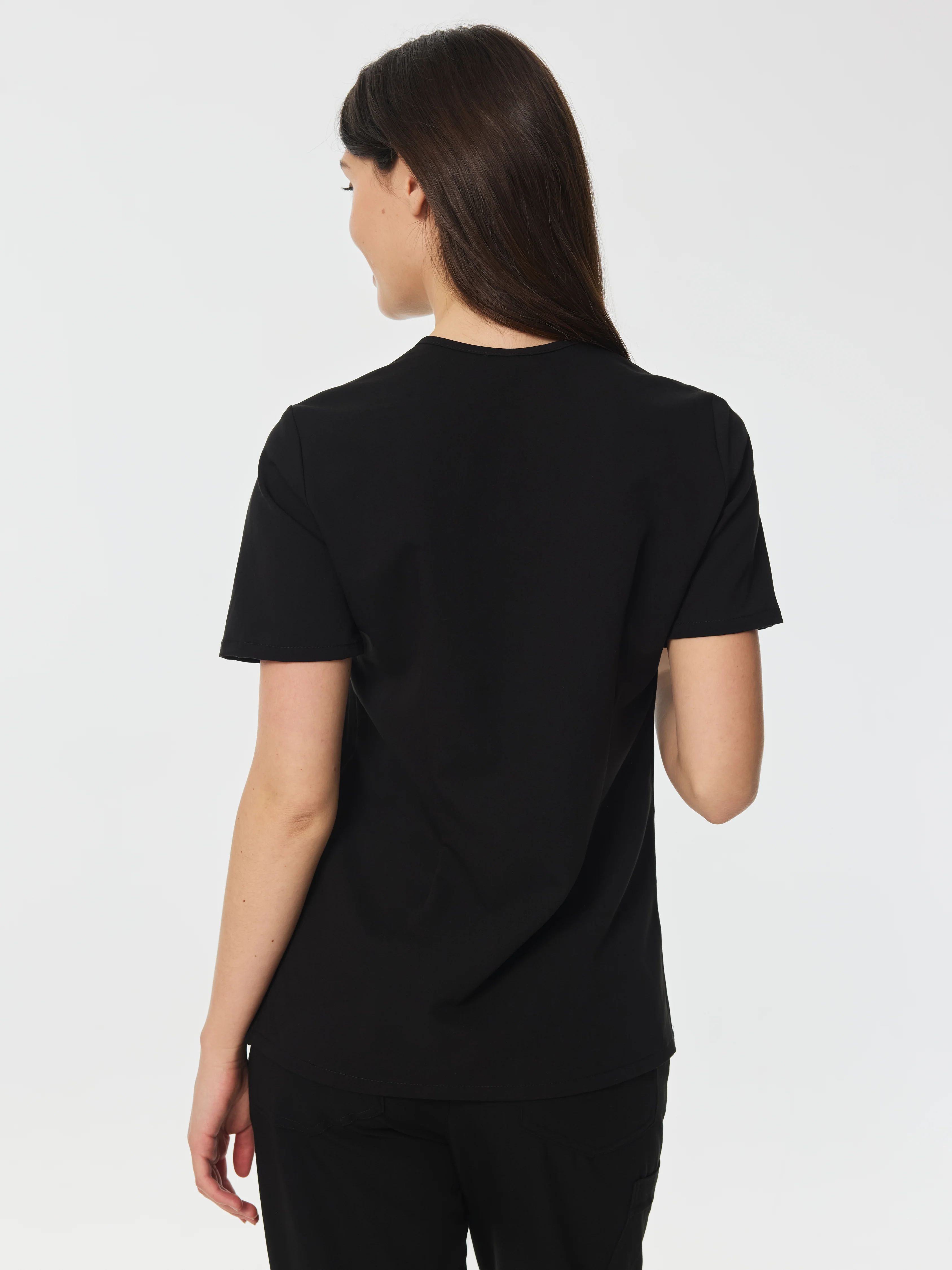 LIV RE-GARDE™ - BLACK - Three Pockets Scrub Top - SILVADUR™ - Image 3