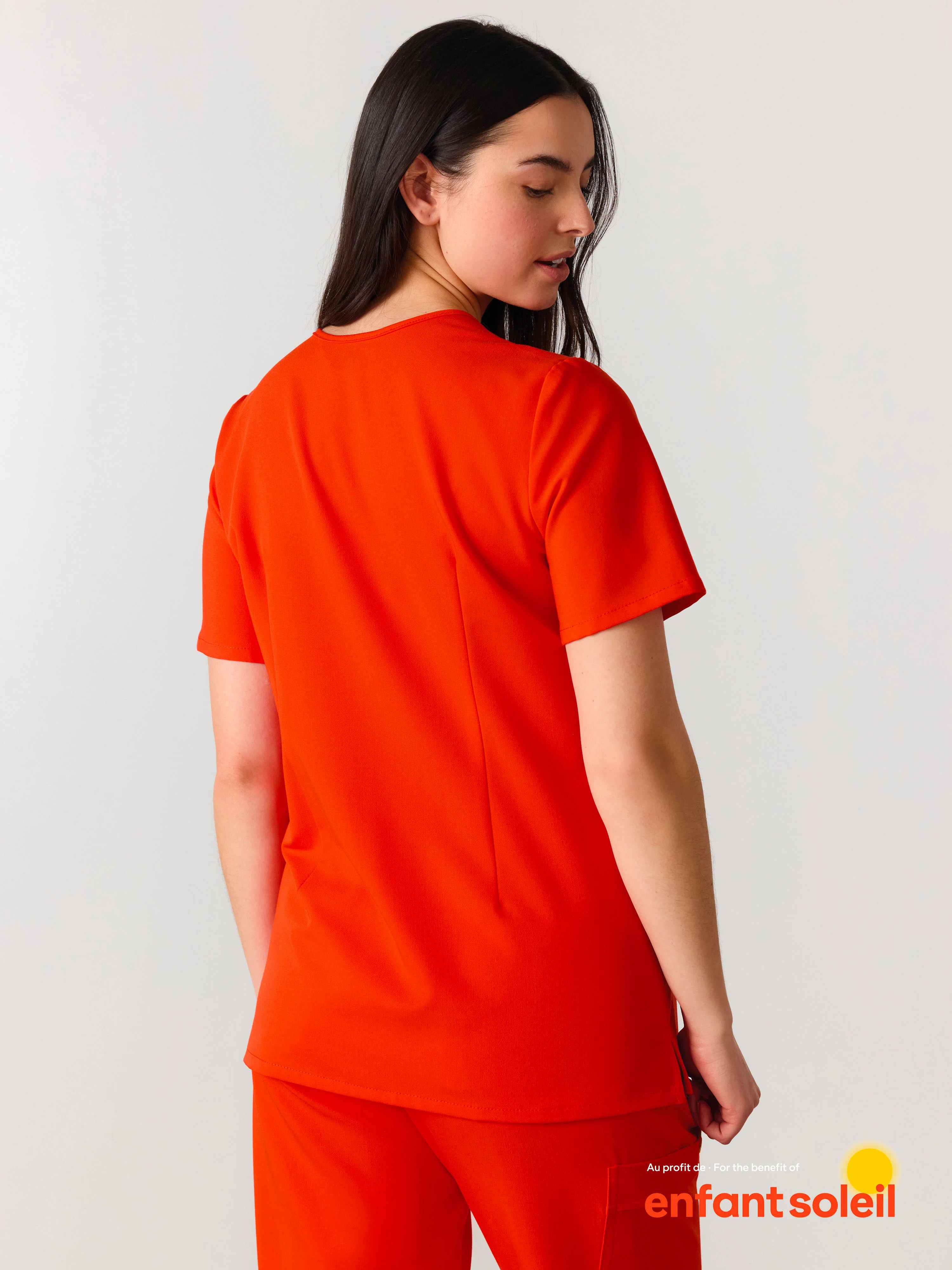 LIV RE-GARDE™ - TANGERINE - Three Pockets Scrub Top - SILVADUR™ - Image 3