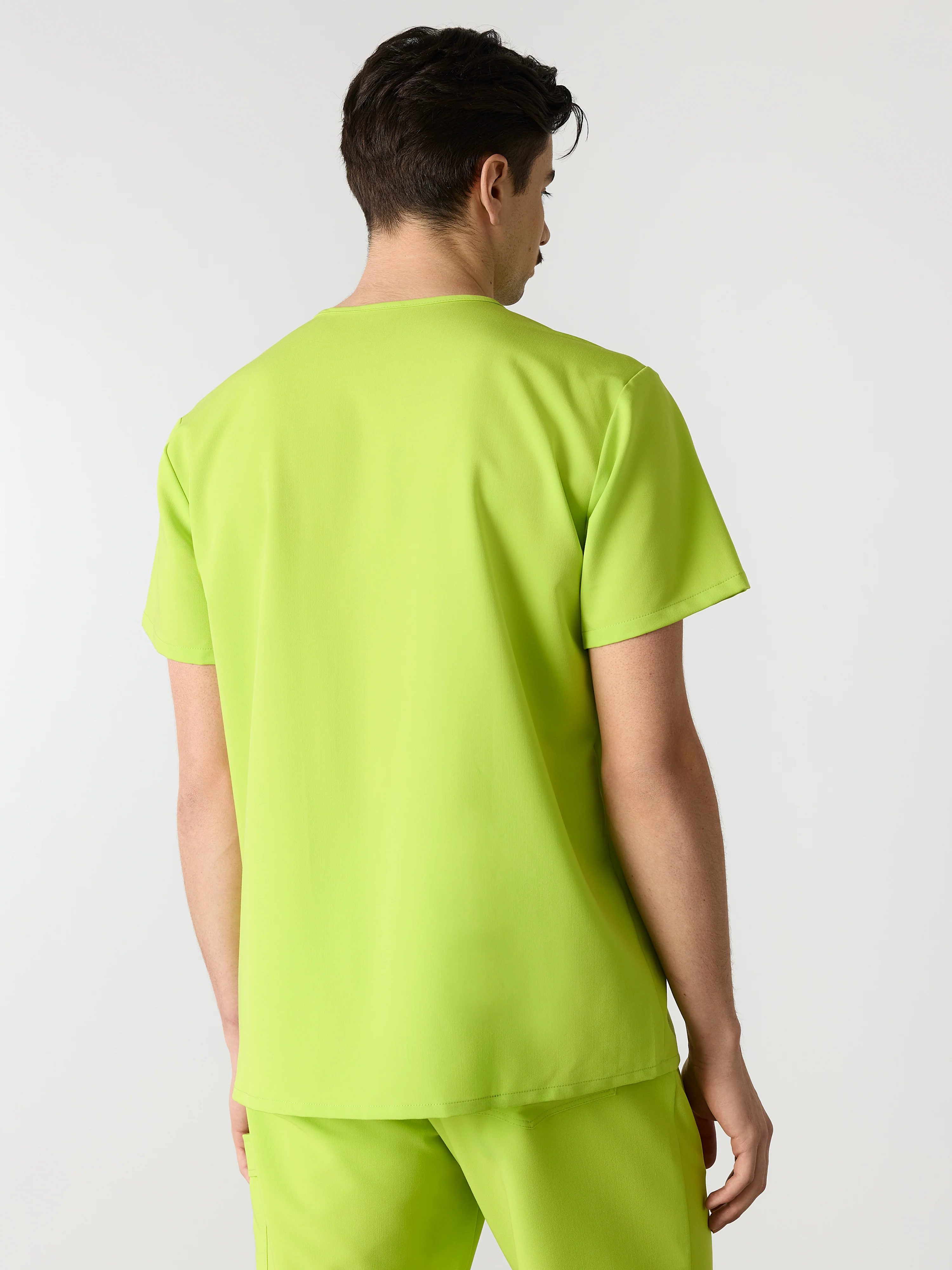 LOGAN RE-GARDE™ - LIME - One Pocket Men's Scrub Top - SILVADUR™ - Image 3