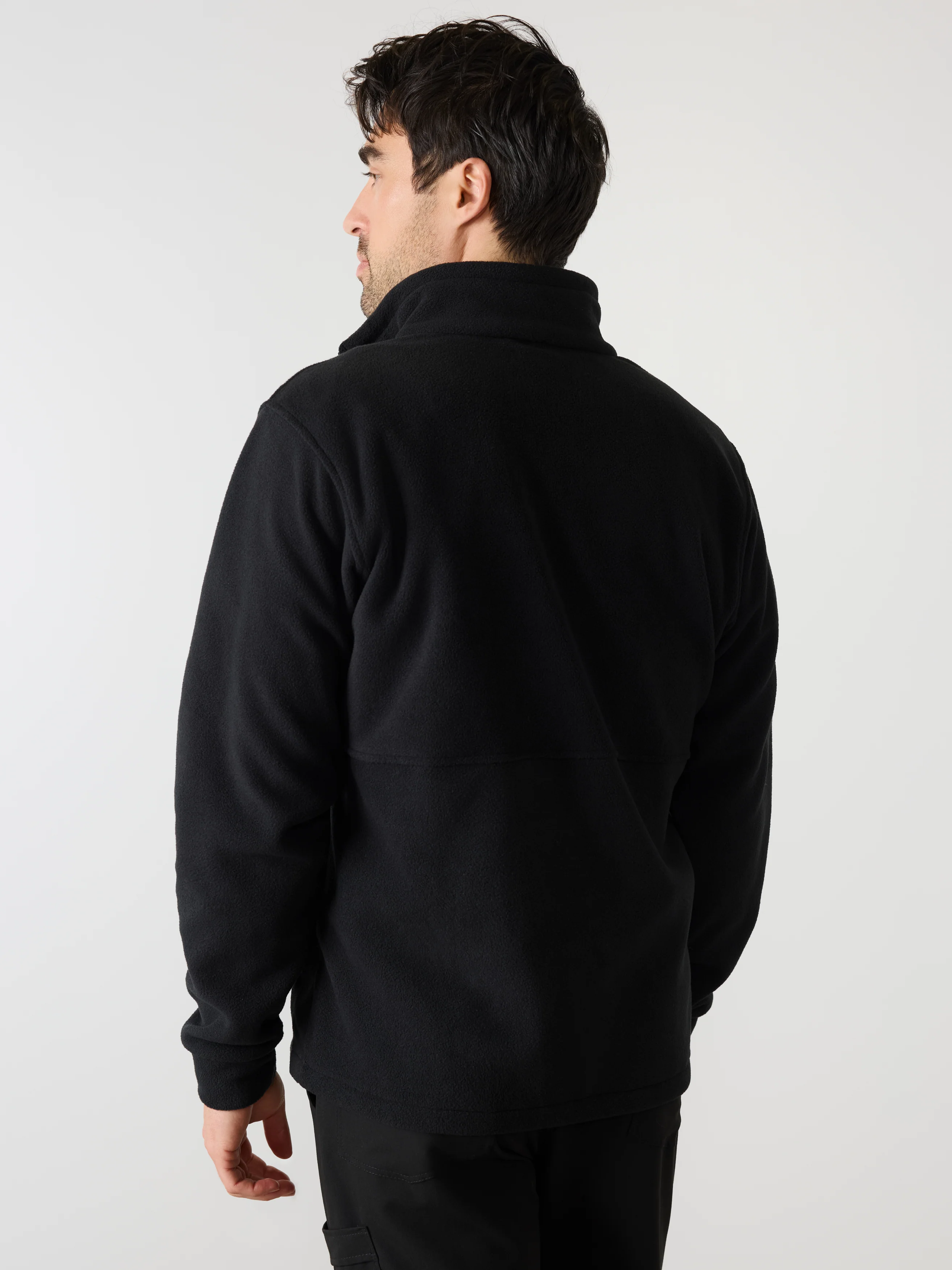 Men Polar Full Zip Jacket - Black - Image 3