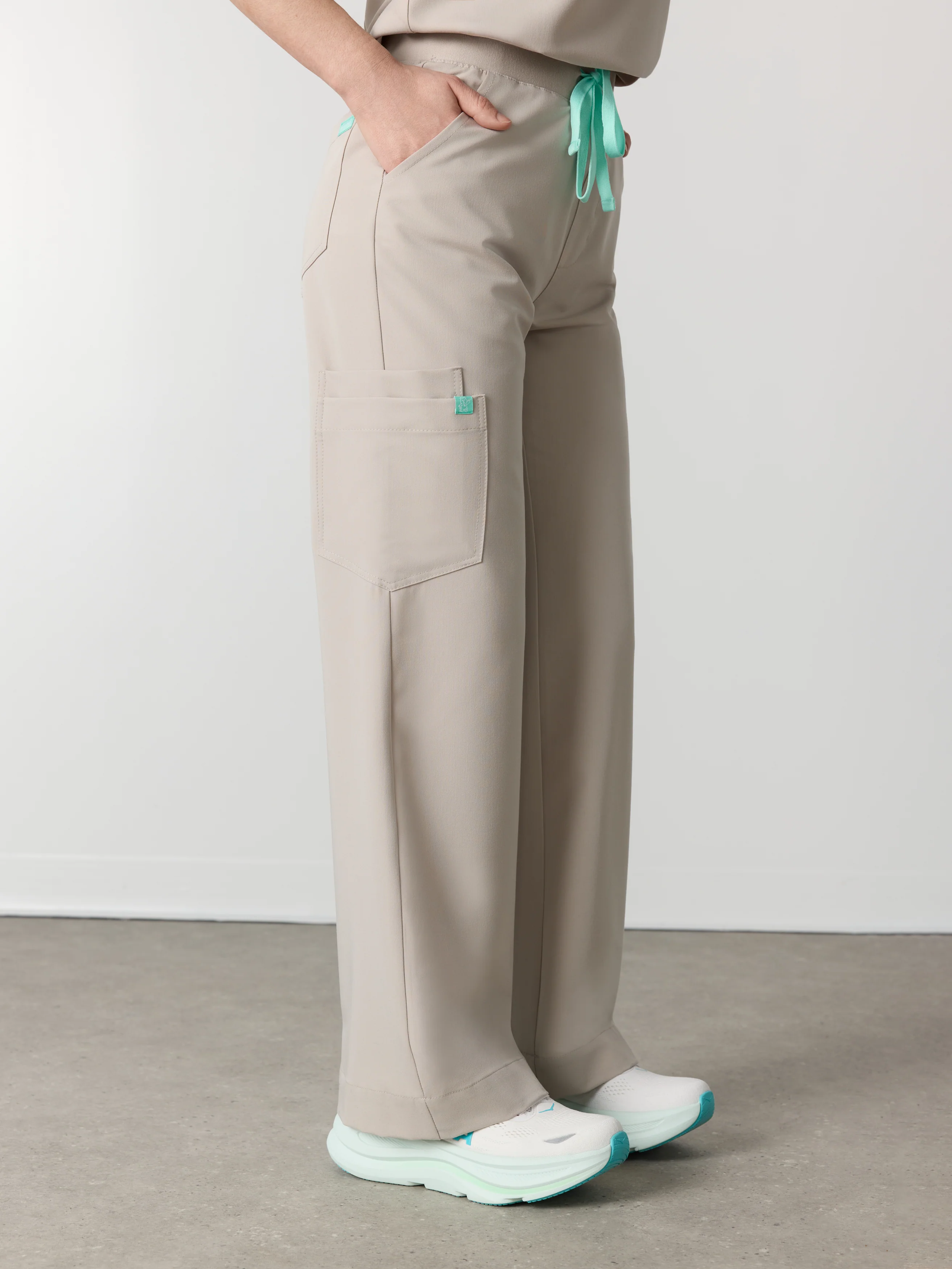 MILA RE-GARDE™ - GREIGE - Wide Leg Scrub Pants - SILVADUR™ - Image 2