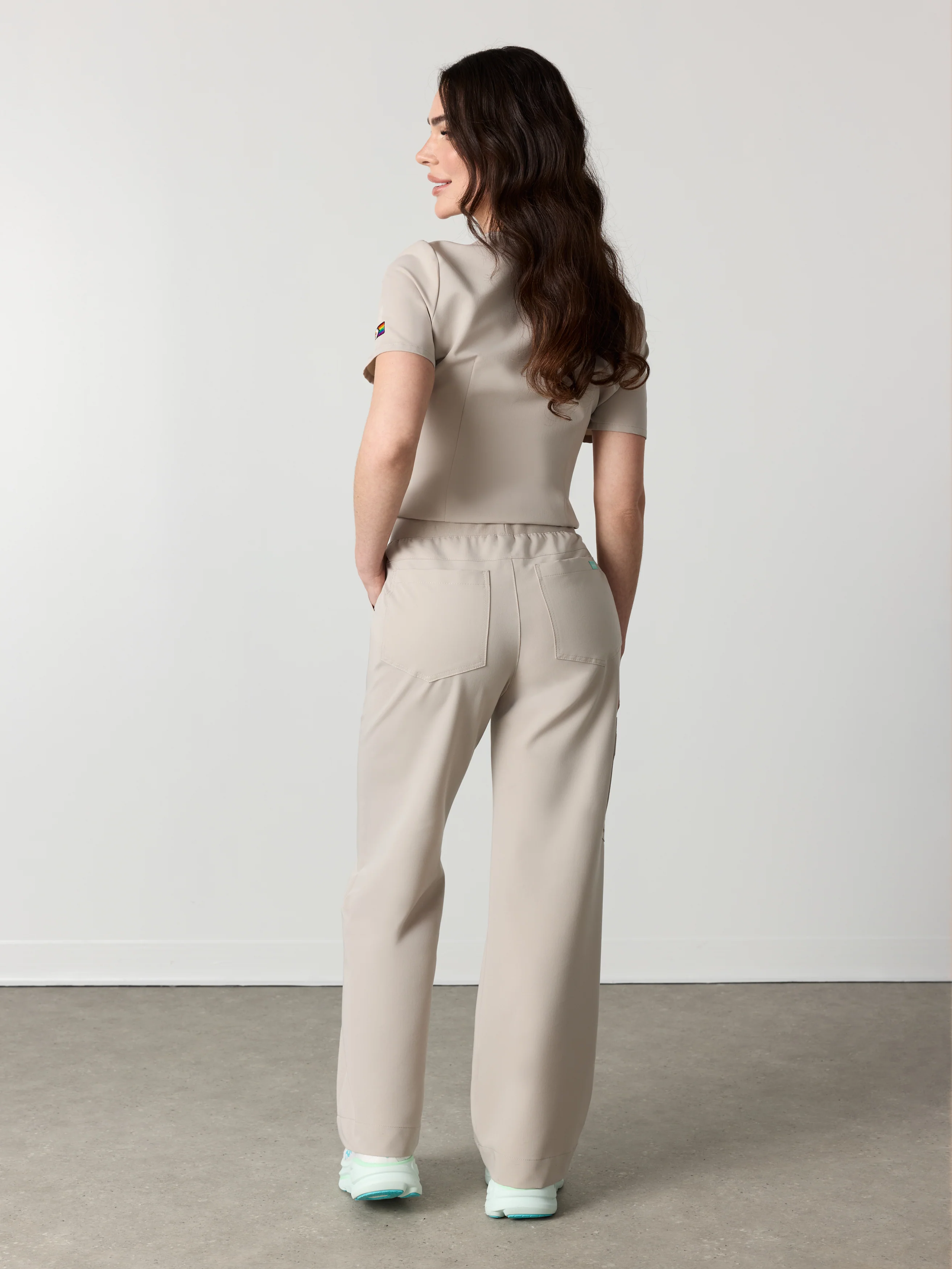 MILA RE-GARDE™ - GREIGE - Wide Leg Scrub Pants - SILVADUR™ - Image 4
