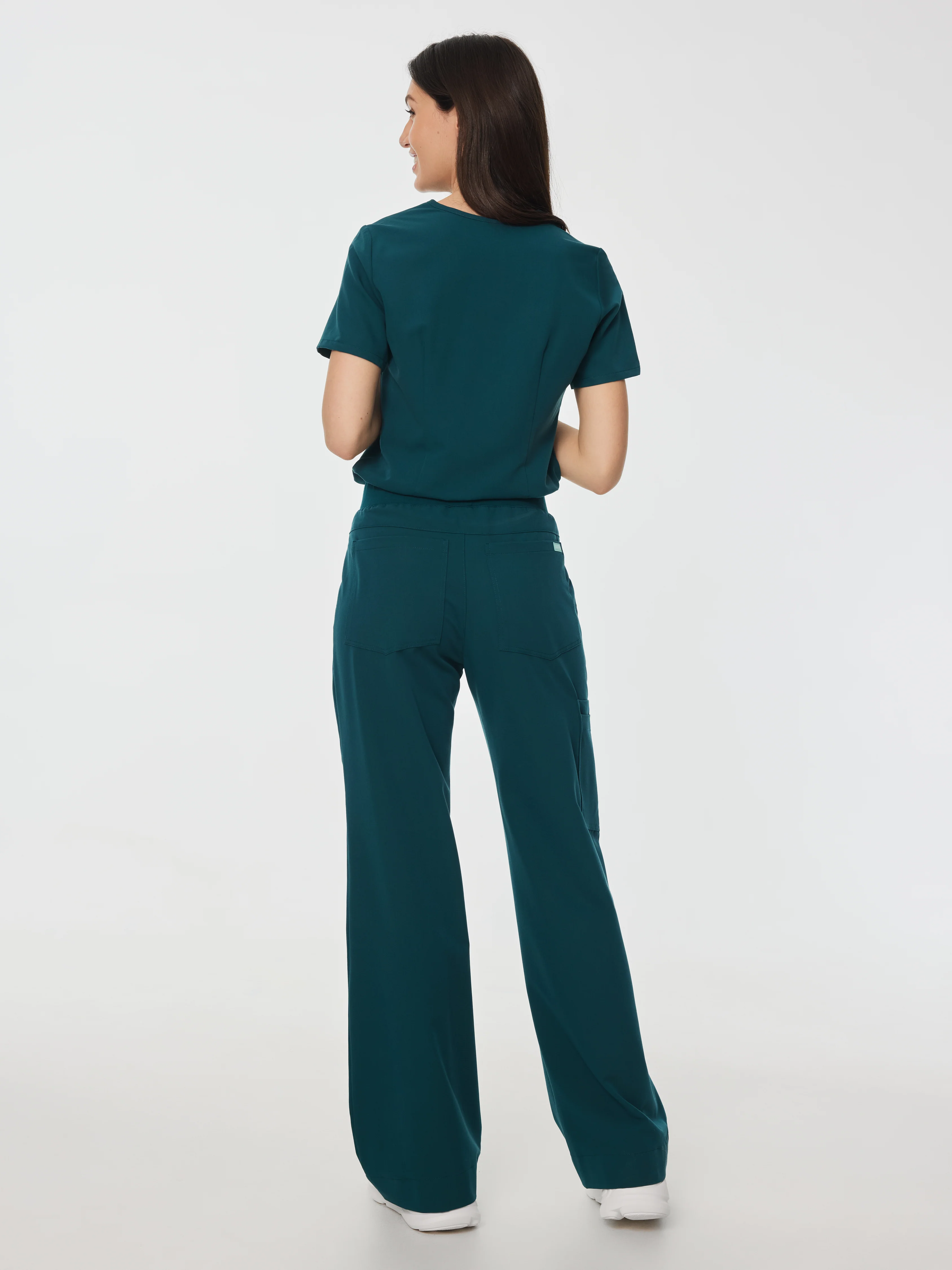 MILA RE-GARDE™ - TEAL - Wide Leg Scrub Pants - SILVADUR™ - Image 4