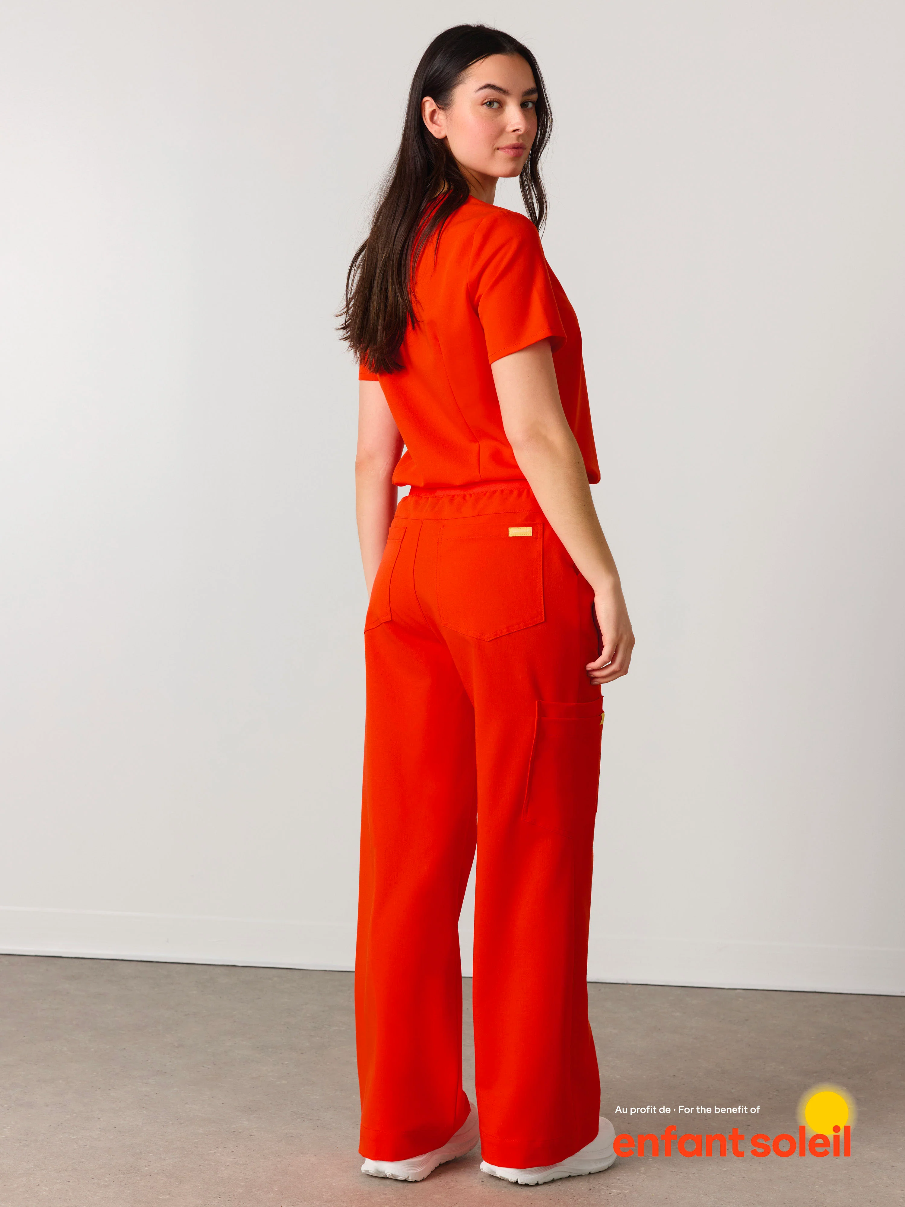 MILA RE-GARDE™ - TANGERINE - Wide Leg Scrub Pants - SILVADUR™ - Image 4