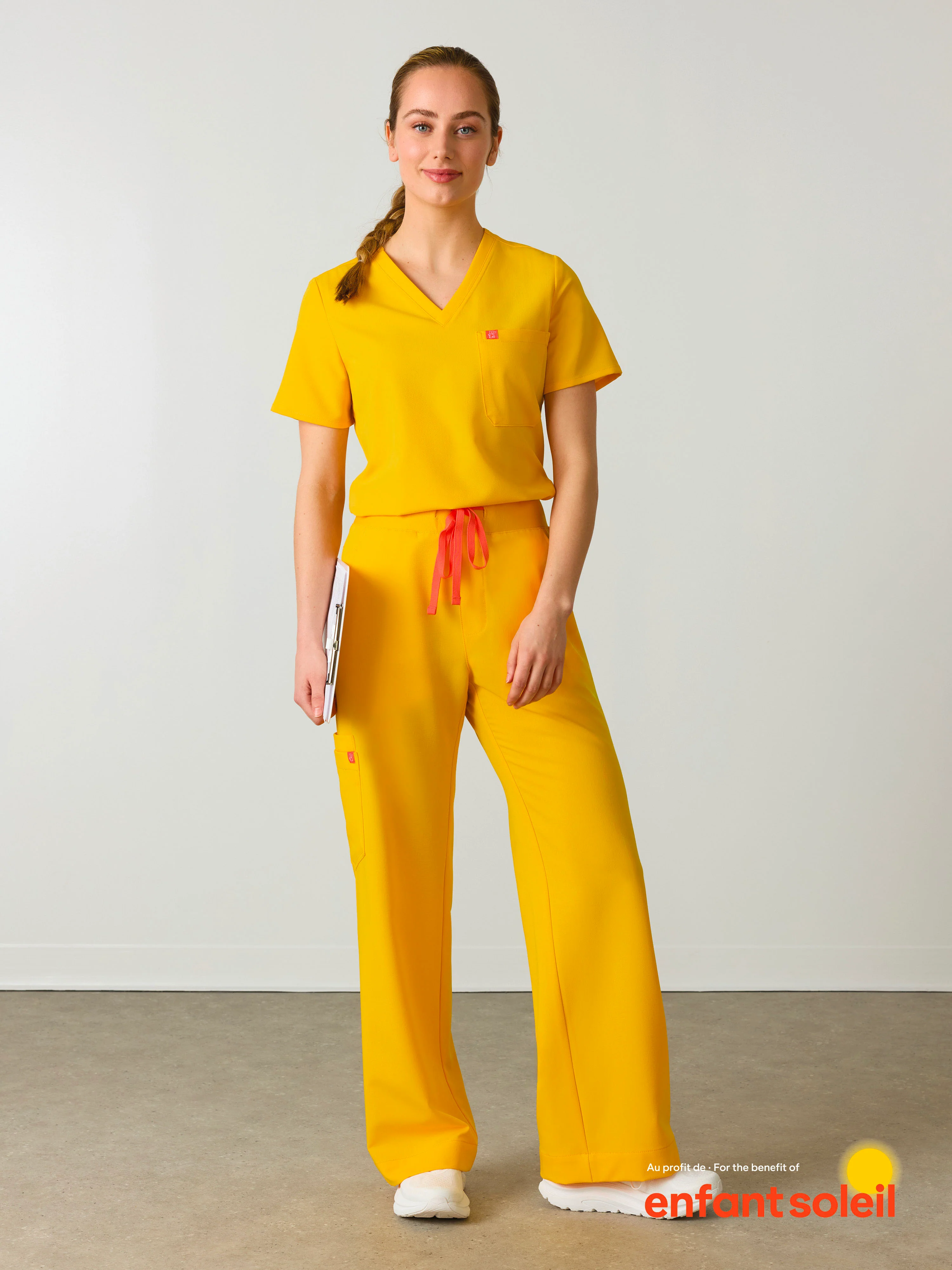 MILA RE-GARDE™ - SUNSHINE YELLOW - Wide Leg Scrub Pants - SILVADUR™