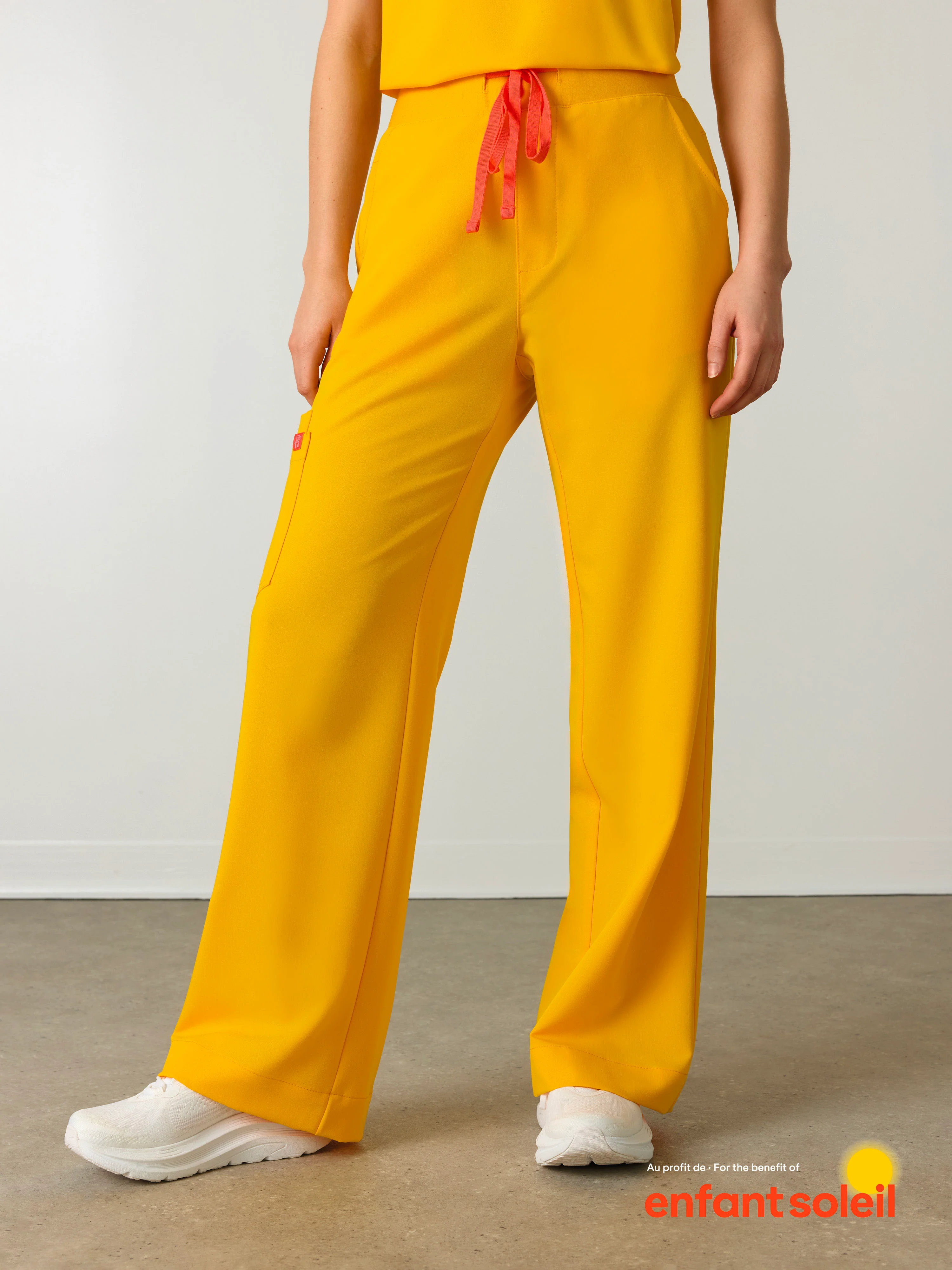 MILA RE-GARDE™ - SUNSHINE YELLOW - Wide Leg Scrub Pants - SILVADUR™ - Image 2