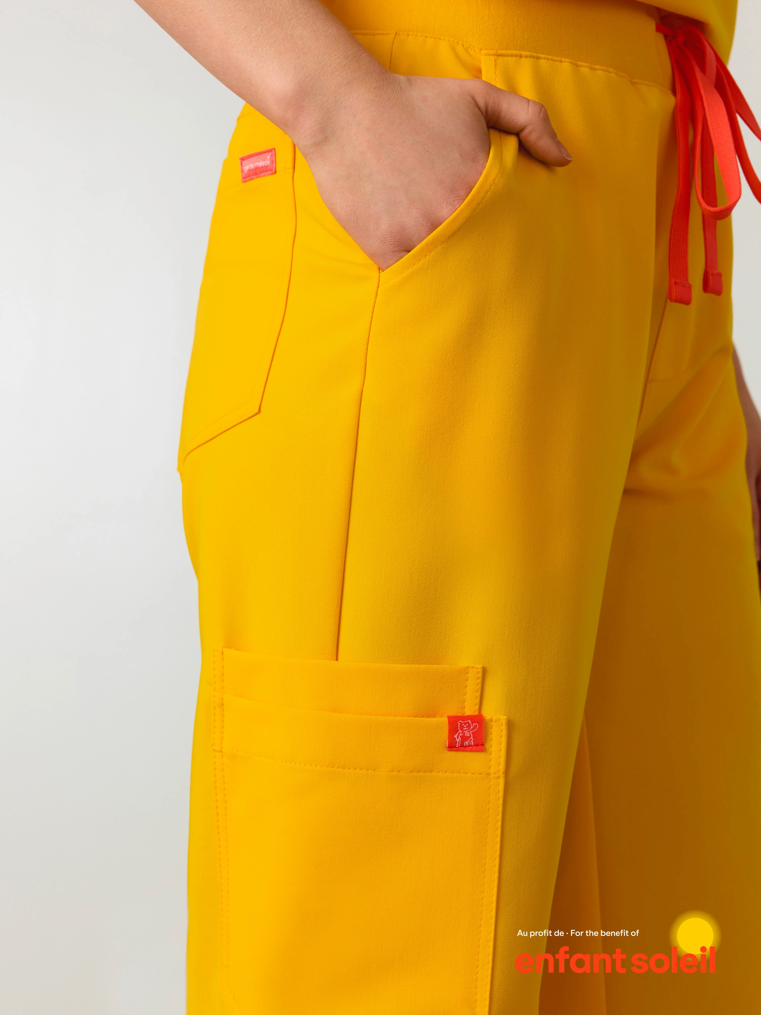 MILA RE-GARDE™ - SUNSHINE YELLOW - Wide Leg Scrub Pants - SILVADUR™ - Image 3
