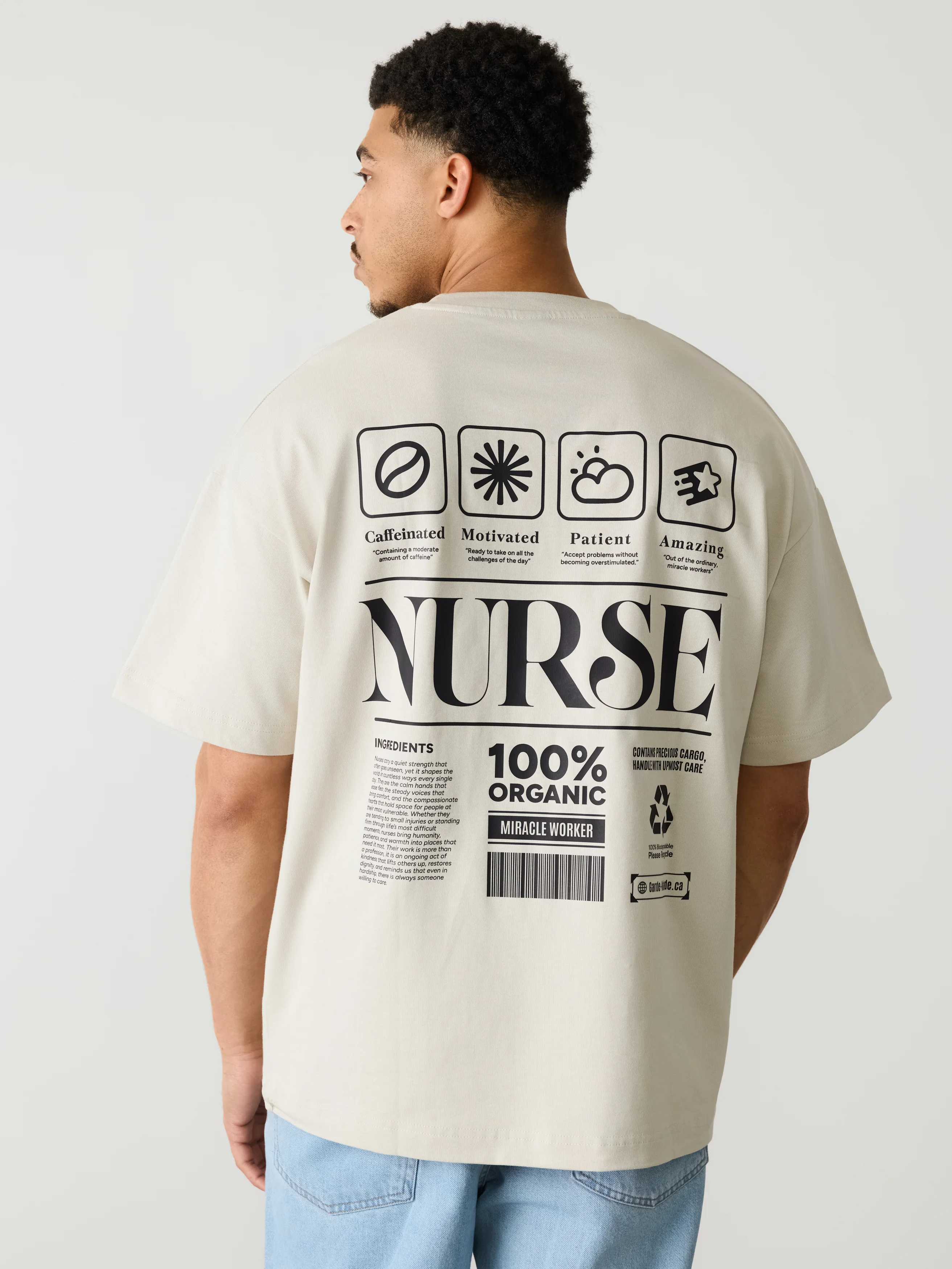 Oversized T-Shirt Unisexe - 100% Nurse - Image 6