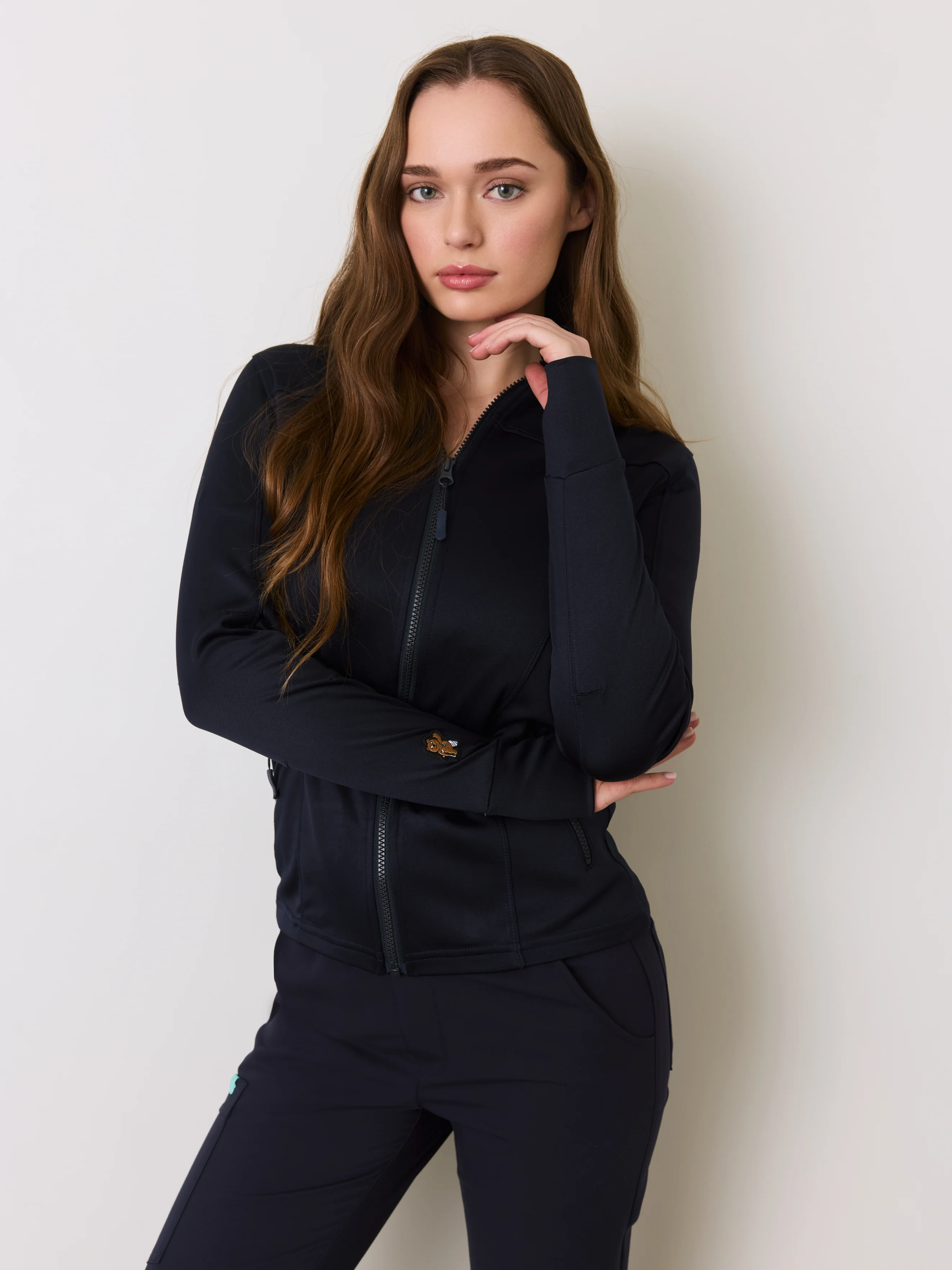 Polyester Full Zip Jacket – Navy - Image 4