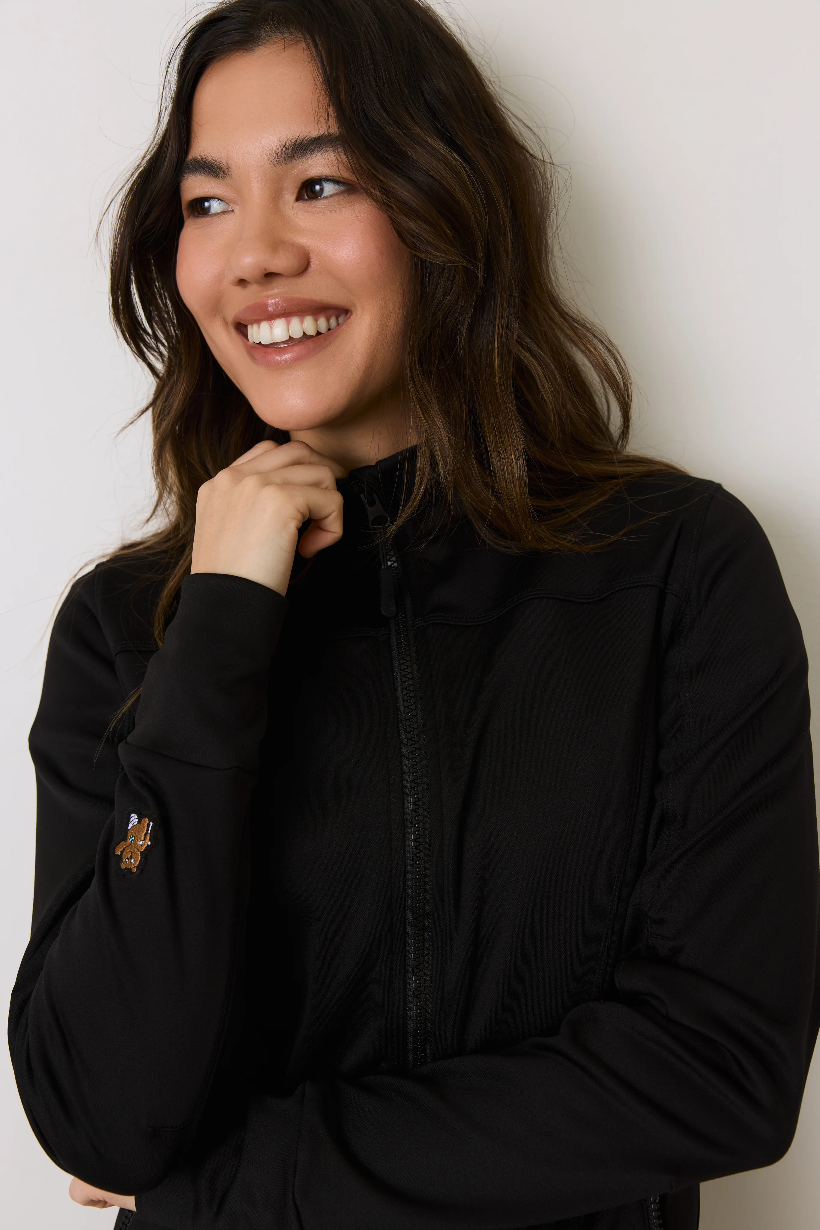 Polyester Full Zip Jacket – Black - Image 3