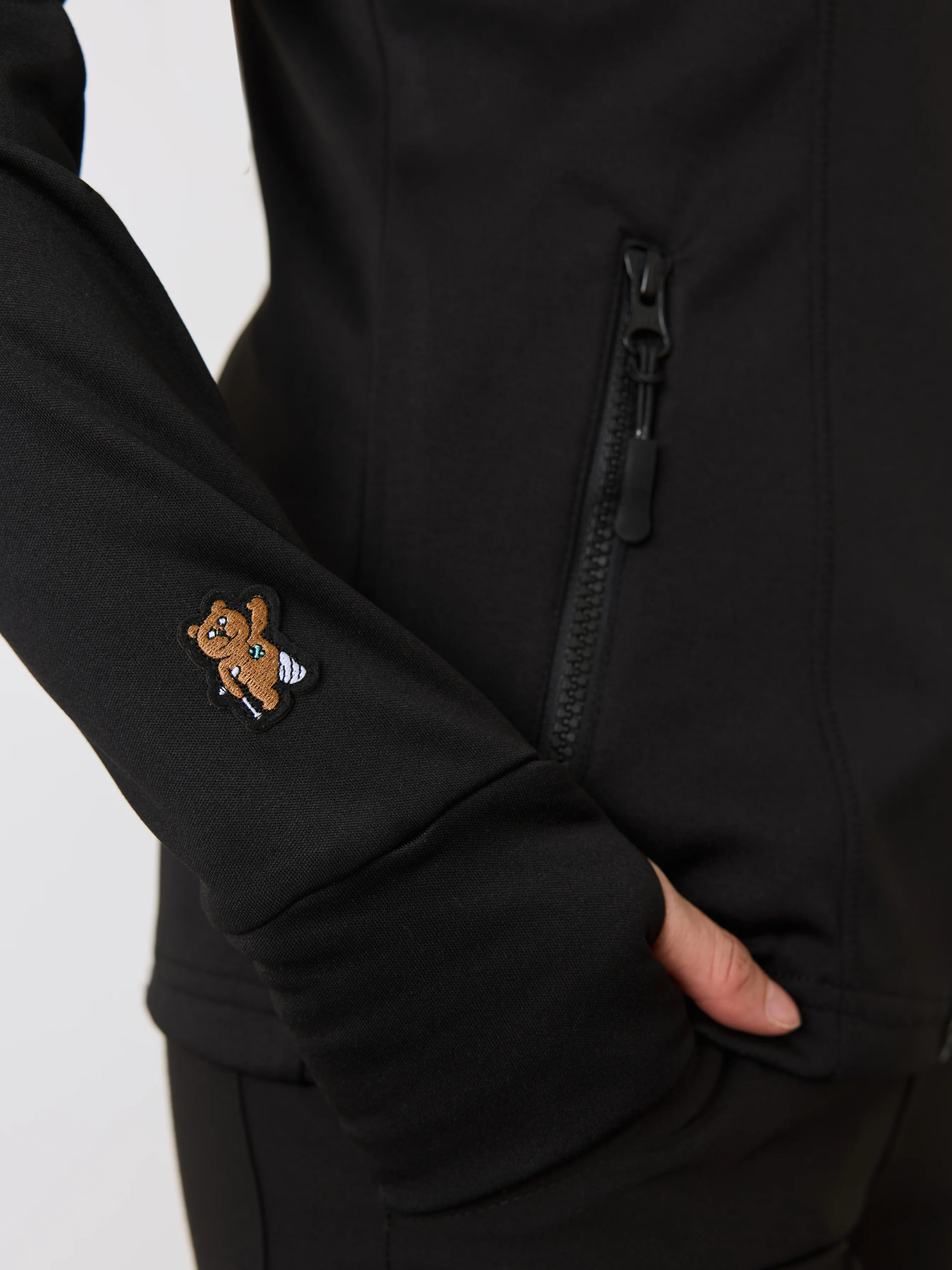 Polyester Full Zip Jacket – Black - Image 4