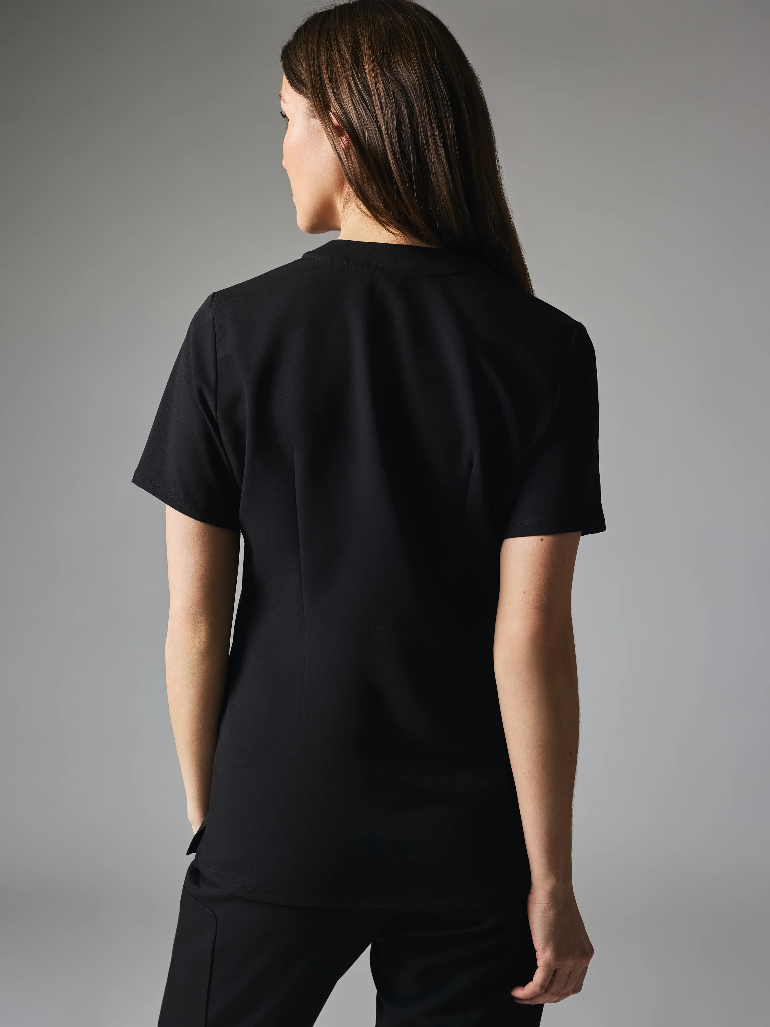 SOFIA GARDE™ - BLACK - Six Pockets Scrub Top - SILVADUR™ - Image 5