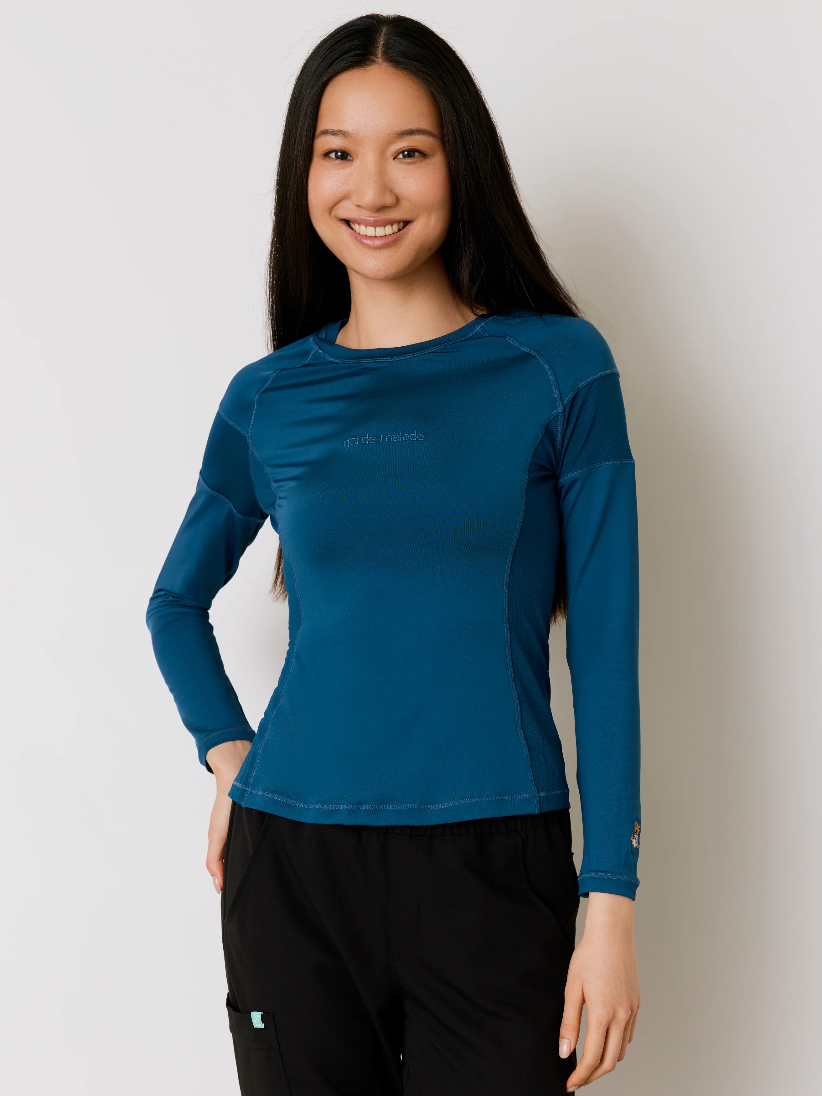 Women High-Performance Underscrub - Opal Blue - Long Sleeves - Final Sale - Image 3