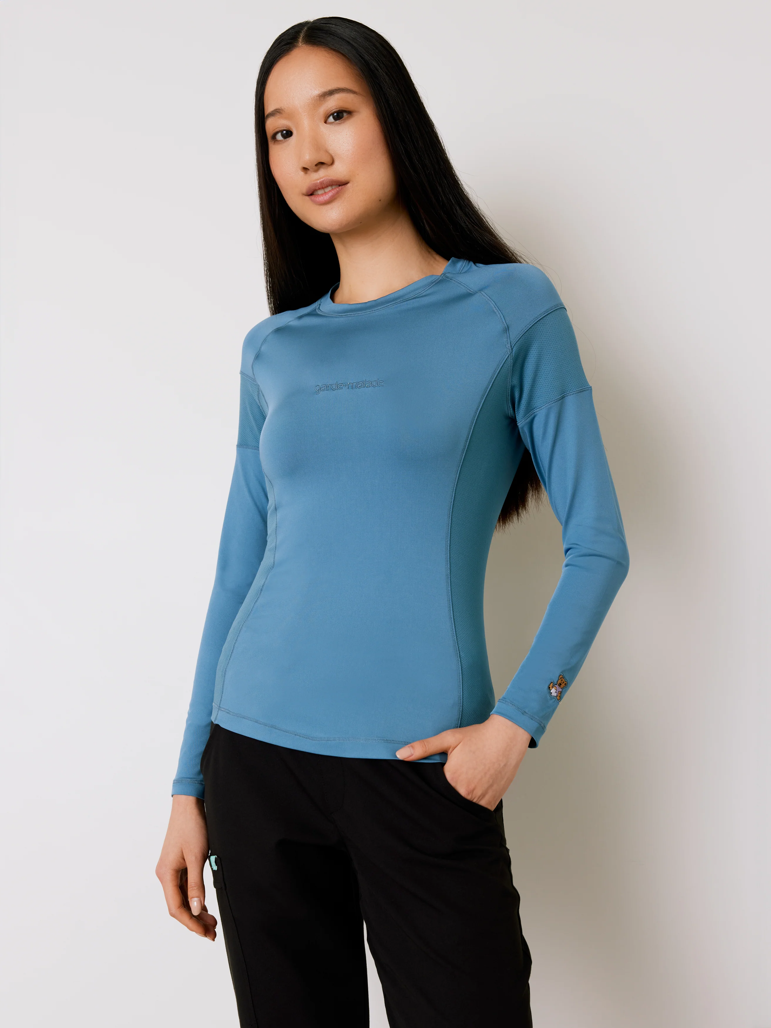Women High-Performance Underscrub - Ocean Grey - Long Sleeves - Final Sale - Image 2