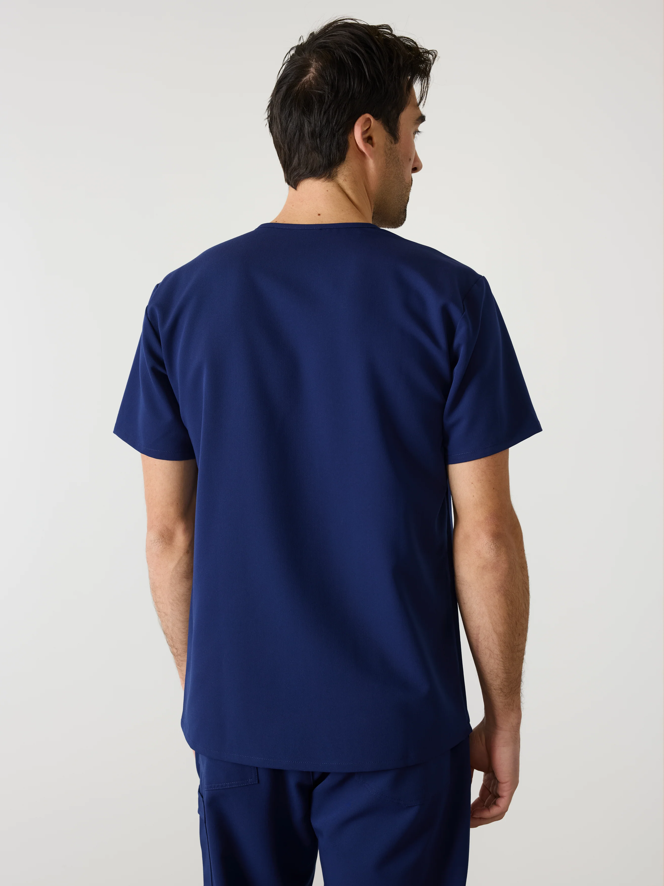 ZACK RE-GARDE™ - MODERN NAVY - Three Pockets Men's Scrub Top - SILVADUR™ - Image 3