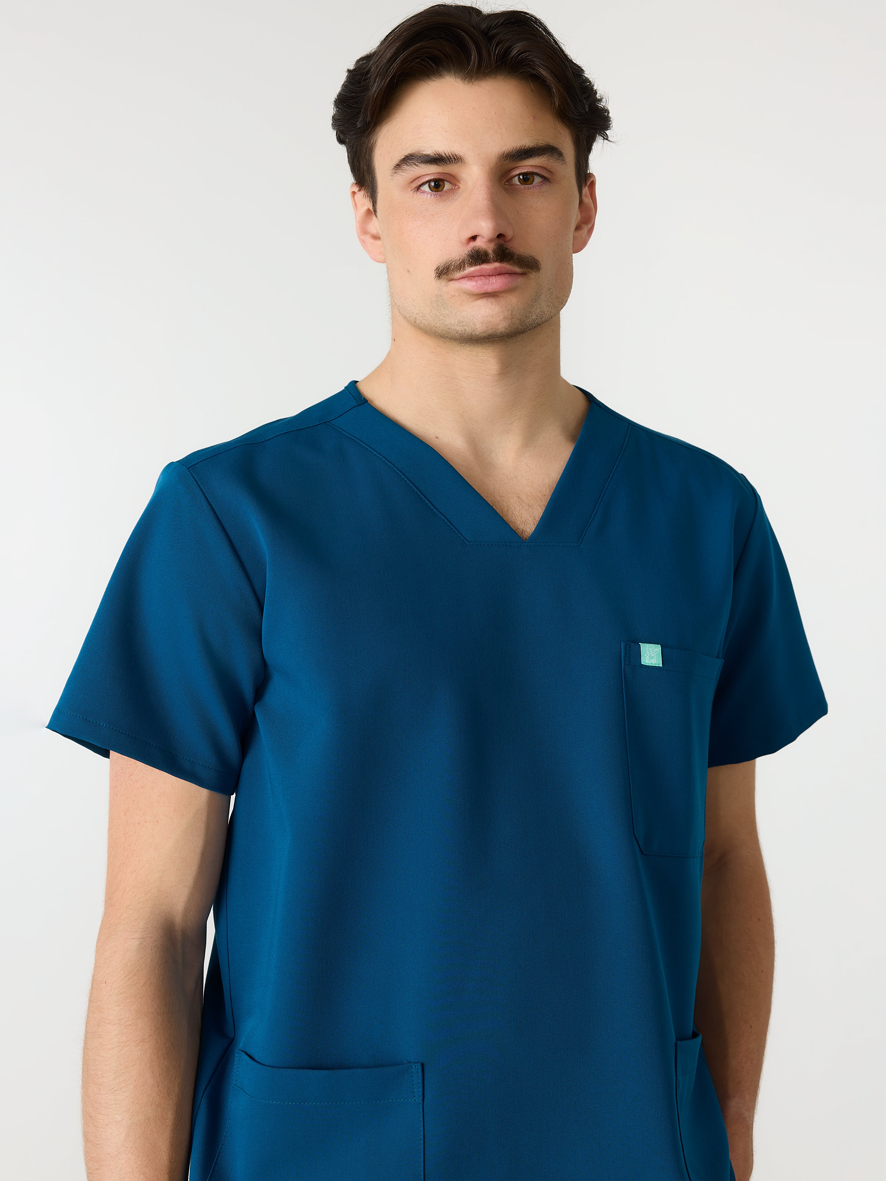 ZACK RE-GARDE™ - OPAL BLUE - Three Pockets Men's Scrub Top - SILVADUR™ - Image 2