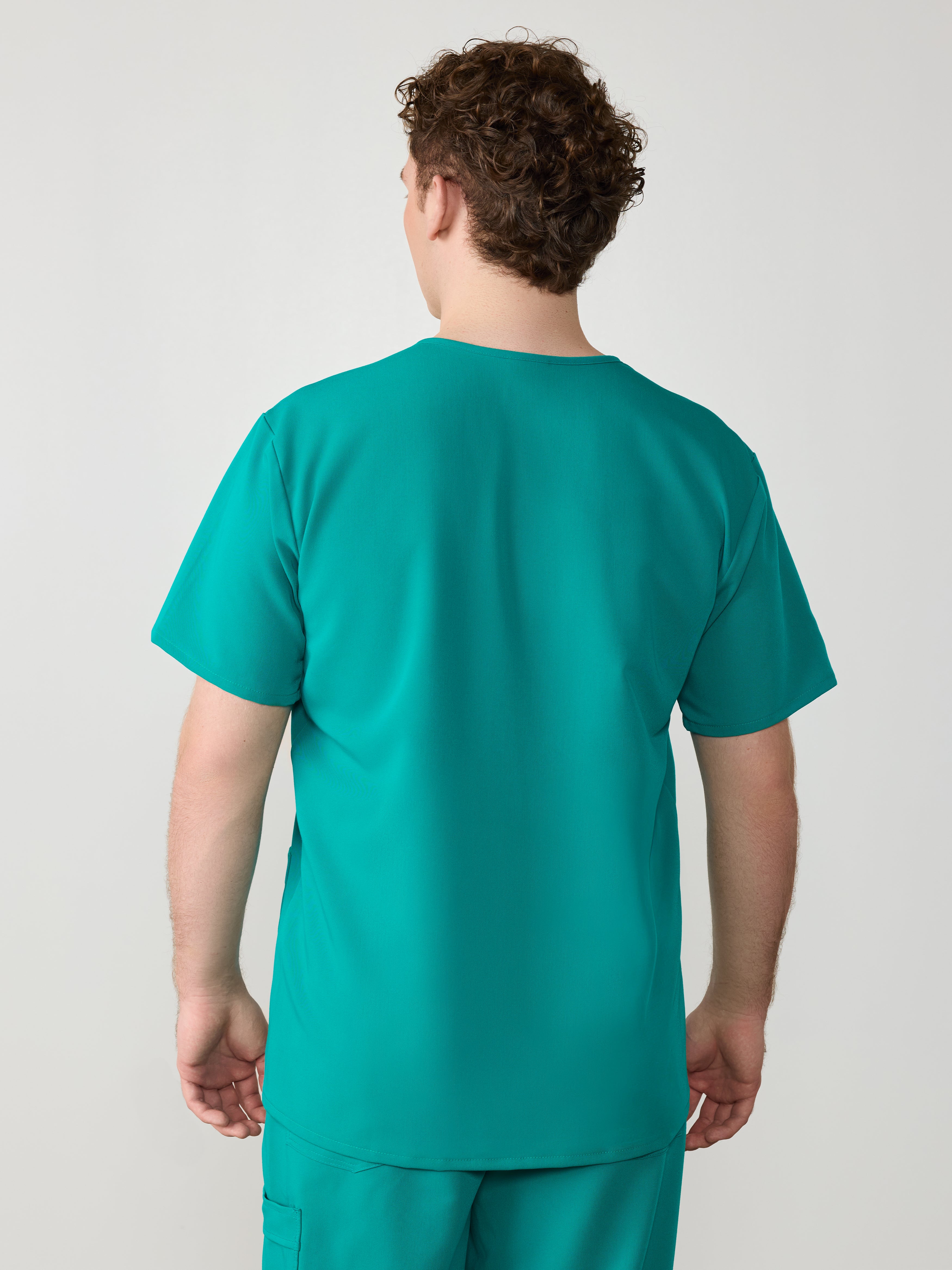 ZACK RE-GARDE™ - ARCTIC MINT - Three Pockets Men's Scrub Top - SILVADUR™ - Image 3
