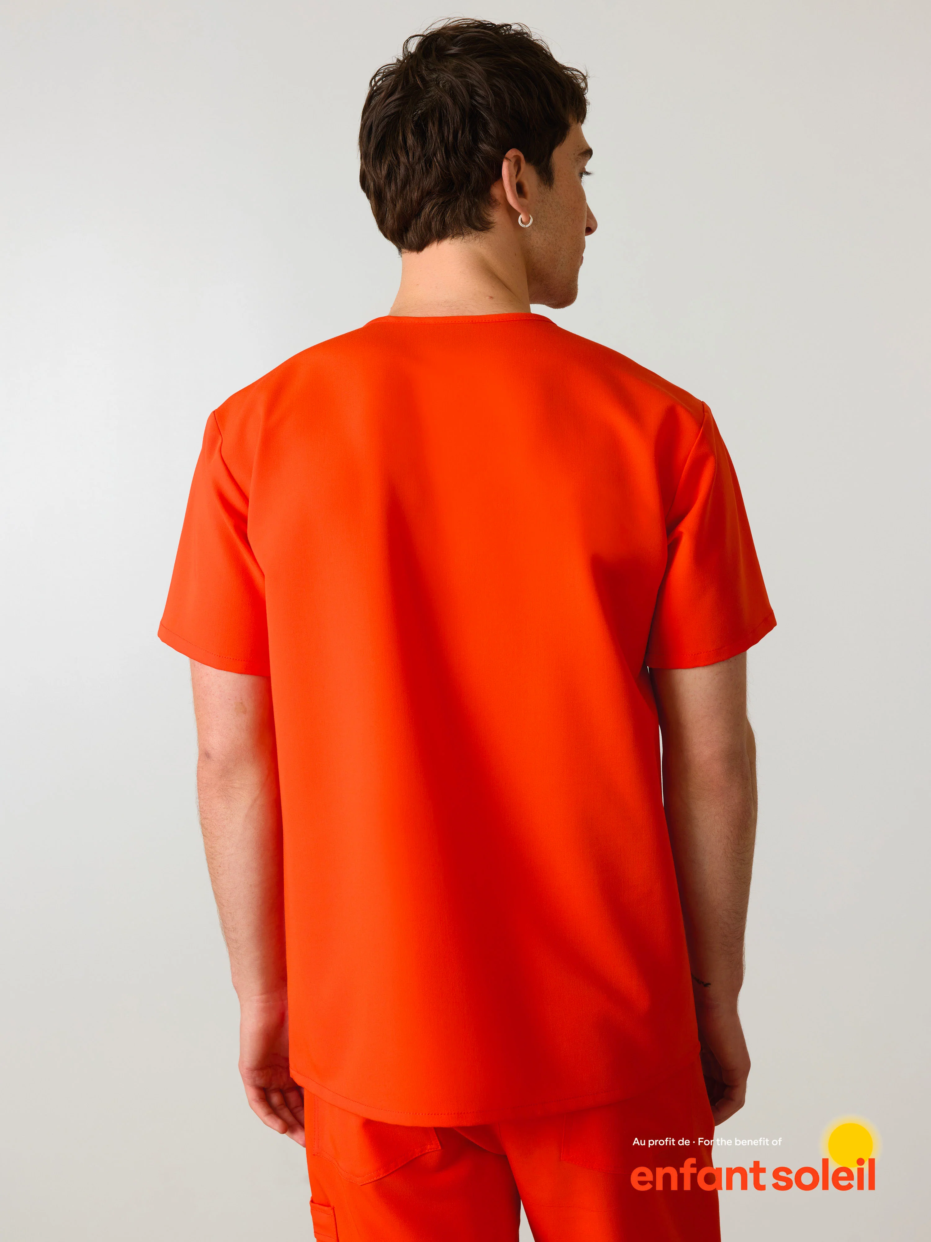 ZACK RE-GARDE™ - TANGERINE - Three Pockets Men's Scrub Top - SILVADUR™ - Image 3
