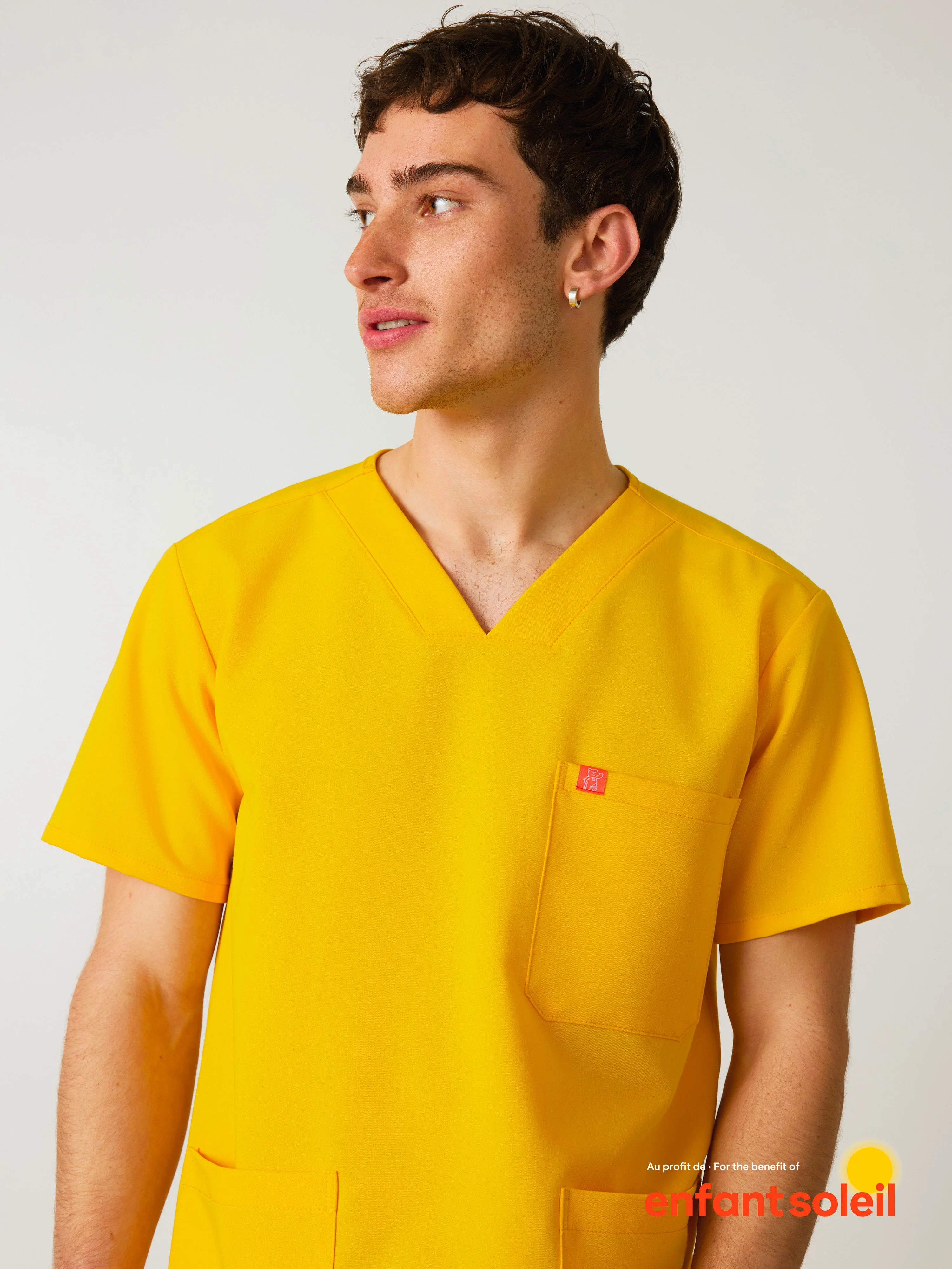 ZACK RE-GARDE™ - SUNSHINE YELLOW - Three Pockets Men's Scrub Top - SILVADUR™ - Image 2
